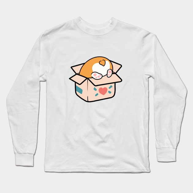 Corgi Butt Long Sleeve T-Shirt by Hameo Art